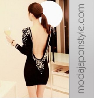 Japon Style Sırt Dekolte Elbise